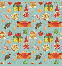 Christmas Elves Factory Pattern With Gingerbread