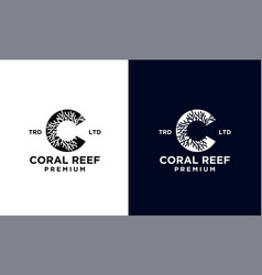 Coral Reef With Initial Letter C Logo