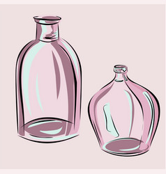 Glass Bottles Jars Transparent Pink Vase