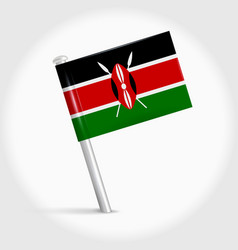 Kenya Map Pin Flag 3d Realistic