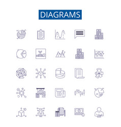 Diagrams Line Icons Signs Set Design Collection