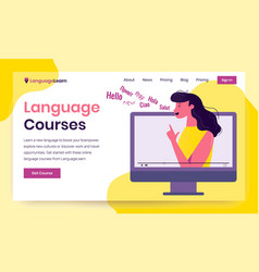 First Screen Template With Female Language Tutor