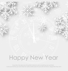 Happy New Year Card With White Clock