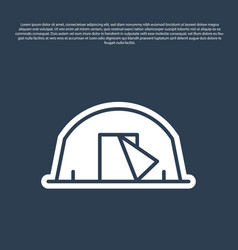 Blue Line Tourist Tent Icon Isolated On