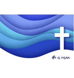 He Is Risen Easter Banner Christian Cross