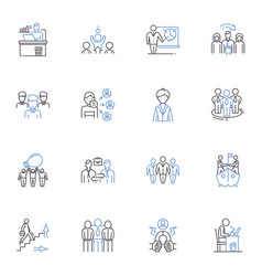 Organizational Structure Line Icons Collection