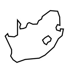 South Africa Country Map Thick Outline Icon