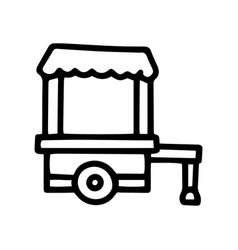 Street Food Cart Line Doodle Simple Icon