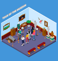 Tour Of Museum Isometric Composition