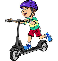 Boy Riding A Scooter