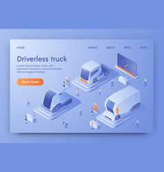 Driverless Truck Banner Unmanned Auto Future Cars