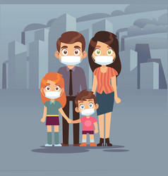 Family City Smog People Protective Face Masks