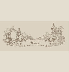 Highly Detailed Hand Drawing With A Wine Theme