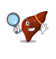 Smart Detective Human Cirrhosis Liver Mascot