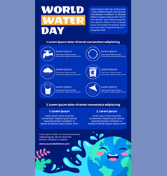 Water Day Infographic Flat Cartoon Hand Drawn