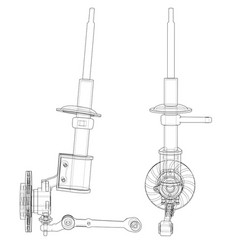 Car Dampers With Brake Disc Outline