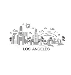 Los Angeles Holiday Travel Line Drawing Modern