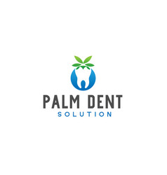 Modern Design Palm Dent Tooth Leaf Logo Design