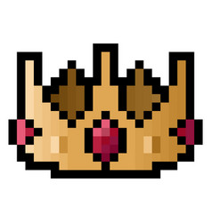 Pixel 8 Bit Royal Crown - Isolated