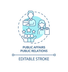 Public Affairs Pr Turquoise Concept Icon