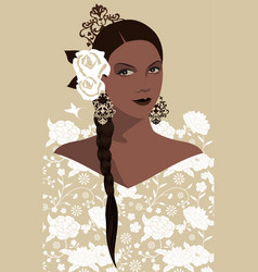 Stylized Portrait Of Beautiful Latin Woman