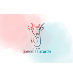 Beautiful Ganesh Chaturthi Festival Watercolor