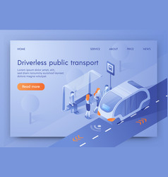 Driverless Public Transport Banner Unmanned Bus