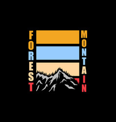 Forest Mountain T Shirt Design Landscape