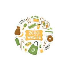 Zero Waste Template Hand Drawn Cartoon Flat