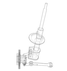 Car Dampers With Brake Disc Outline