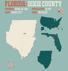 Map Dixie County In Florida