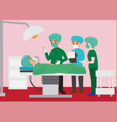 Surgeon Team Around Patient Operating Table