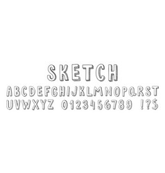 Hand Drawn Sketch Font Alphabet For Doodle