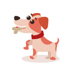 Jack Russell Terrier Character Eating Bone Cute