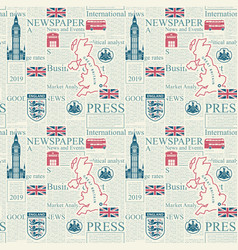 Seamless Pattern With Uk Or London Newspaper