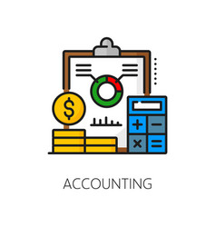 Accounting Line Icon Financial Statement Money