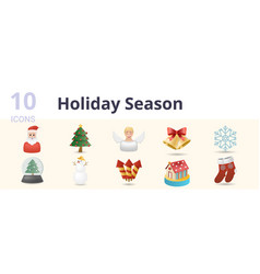 Holiday Season Set Creative Icons Santa Claus