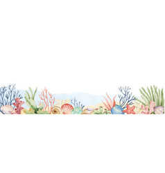 Watercolor Underwater Floral Banner