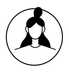 Circular Black And White Avatar Of A Woman