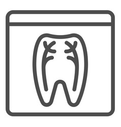 Dental Xray Line Icon Tooth Xray