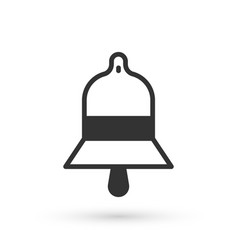 Grey Train Station Bell Icon Isolated On White