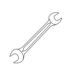 Wrench Outline Icon On White Background