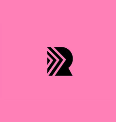 Pink Black R Alphabet Letter Logo Icon Design