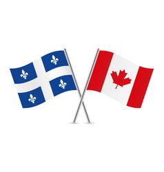 Quebec And Canada Crossed Flags