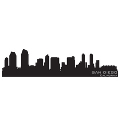 San Diego California Skyline Detailed Silhouette