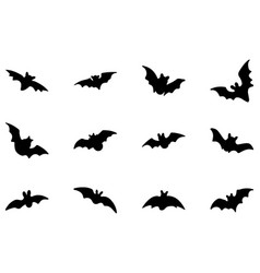 Bat Animal Silhouette Icon Set