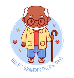 Black Ethnic Granddad Happy Grandfathers Day