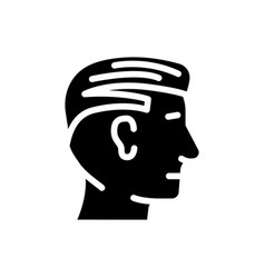 Side Part Hairstyle Male Glyph Icon