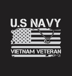 Us Navy Vietnam Veteran Usa Flag