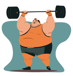 Very Fat Man Lifting A Barbell